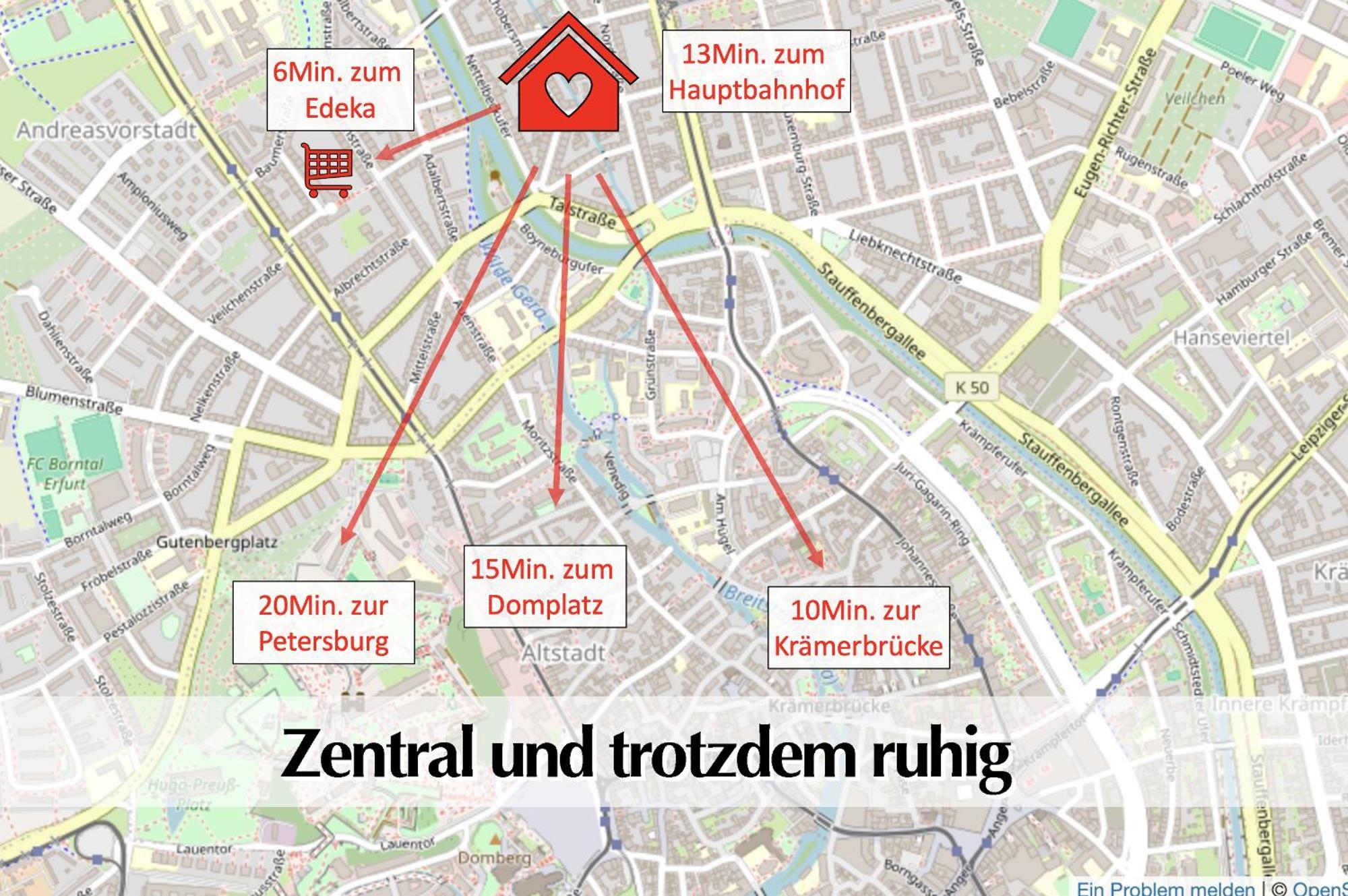 Stadtperle Am Plaetschernden Wasser - 50M2 2R Malerische Fewo In Top Lage Erfurt Eksteriør billede